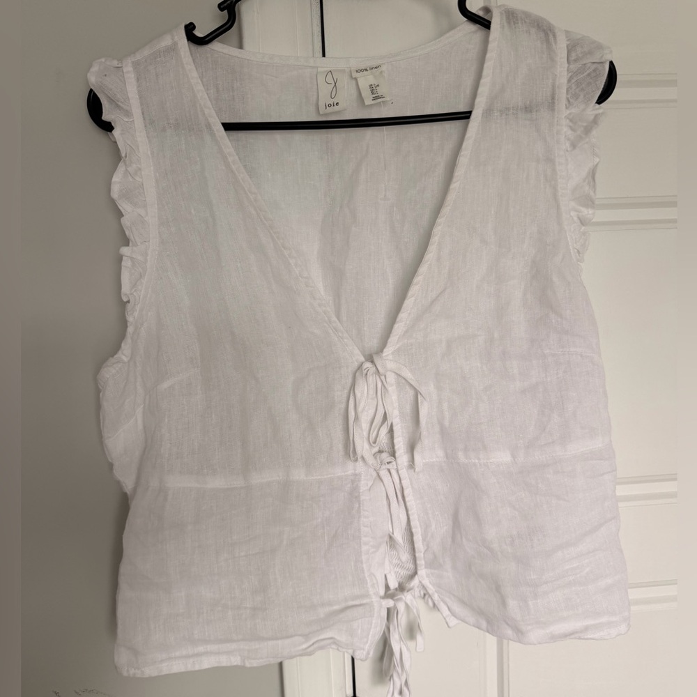 Joie Women's White 100% linen top